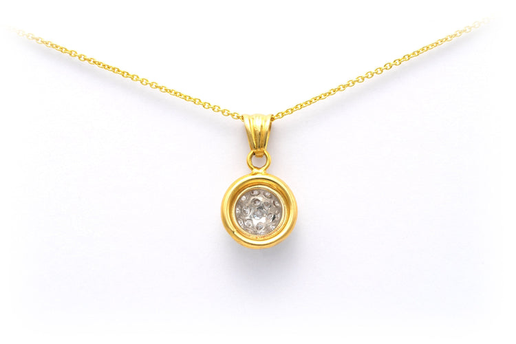 Pendentif Pendentif contemporain en or jaune serti de diamants (+-0.425ct) 58 Facettes 22913