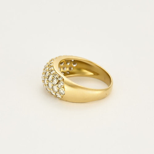 Bague 55 Bague bandeau or jaune et diamants 58 Facettes BG10