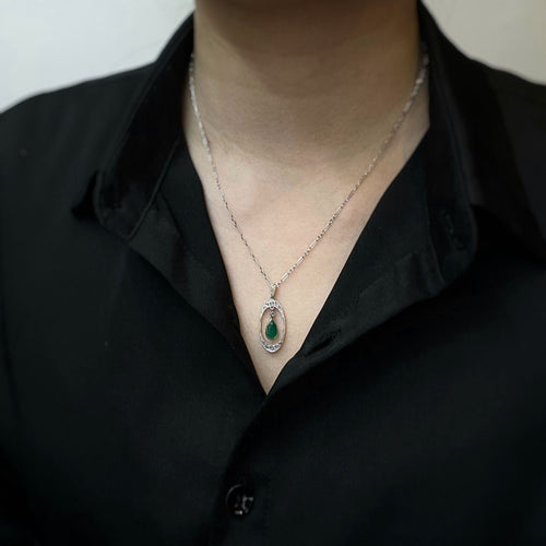 Collier Collier - Or, platine, diamants & émeraude 58 Facettes 240101R-140426R