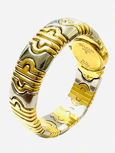 Montre BVLGARI. Collection Parentesi, montre or et acier 58 Facettes