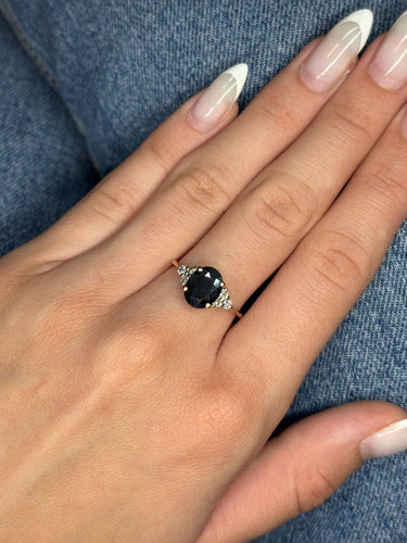 Bague 53 Bague or jaune saphir et diamants 58 Facettes 883