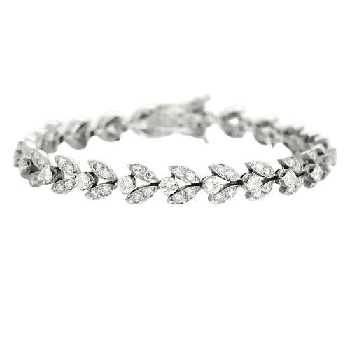 Bracelet Bracelet articulé or blanc et diamants 58 Facettes B250237