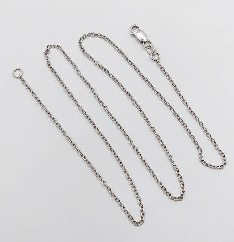 Collier Chaine vintage or blanc 18k mailles forçat 42,5 cm 2,49 gr 58 Facettes A06121