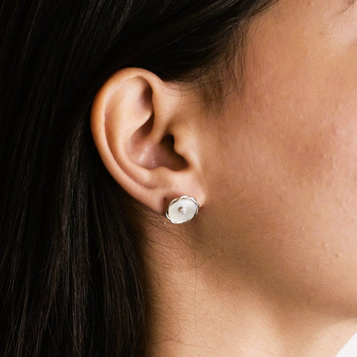 Boucles d'oreilles Boucles d'oreilles diamants nacre platine et or jaune 58 Facettes