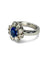 Bague 55 Bague marguerite or blanc saphir 1,62 ct et diamants 1,30 ct 58 Facettes 00081701