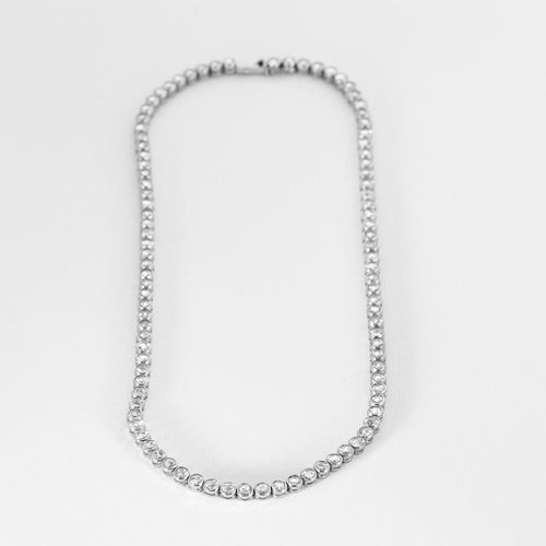 Collier Collier rivière en or blanc et diamants taillés en rose. 58 Facettes GU182