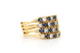 Bague 52 Bague multi-anneaux contemporaine en or jaune 18 carats sertie de saphirs et de diamants 58 Facettes 21849