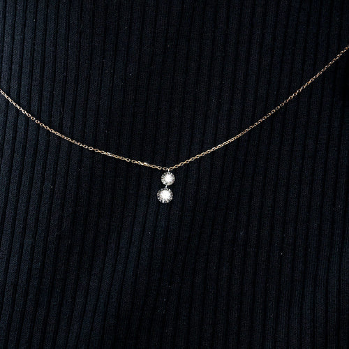 Collier COLLIER OR ROSE 2 DIAMANTS 0,15ct 58 Facettes M8927