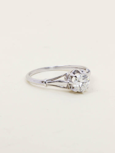 Bague 57.5 Bague solitaire or blanc diamant 0,70 ct 58 Facettes 1196