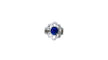 Bague 53.5 Bague Fleur or blanc, saphir de Ceylan 2.80 Cts, diamants 58 Facettes