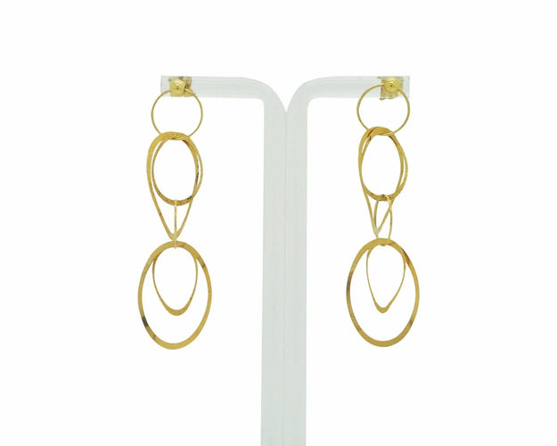 Boucles d'oreilles Boucles d'oreilles ovales tissées en or jaune 58 Facettes 7901