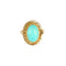 Bague 59 Bague or jaune et turquoise recomposée 58 Facettes PER0066