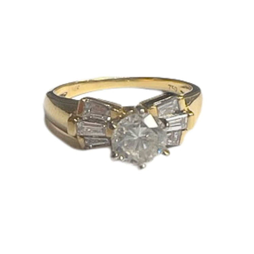 Bague 55 Bague solitaire accompagné diamants 58 Facettes Q166B