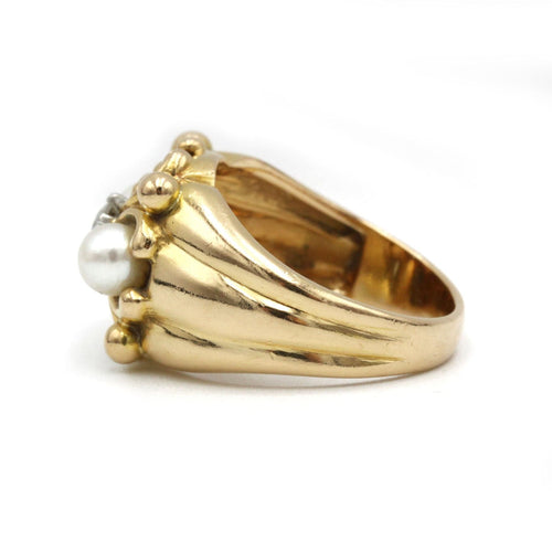 Bague 57 Bague - Or, Diamant & Perles 58 Facettes 250052R