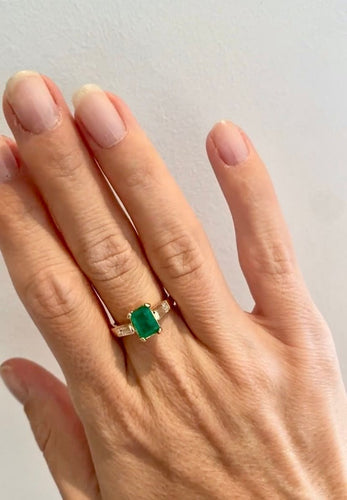 Bague 53 Bague or jaune émeraude 58 Facettes