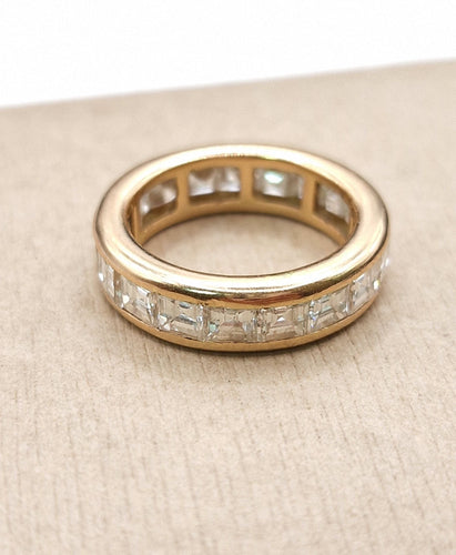 Bague 51 Bague Éternelle en or rose avec diamants taille carré 58 Facettes