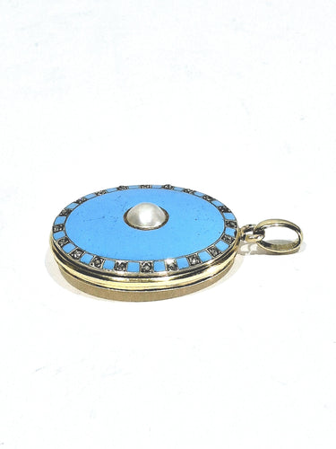 Pendentif Pendentif Photo en or jaune et émail 58 Facettes