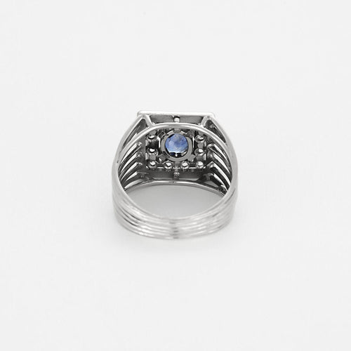 Bague 56.5 Bague en or blanc 18K saphir 58 Facettes BEA33763