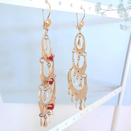 Boucles d'oreilles Boucles d'oreilles orientales pendantes Or jaune 18 K 58 Facettes AA 1742