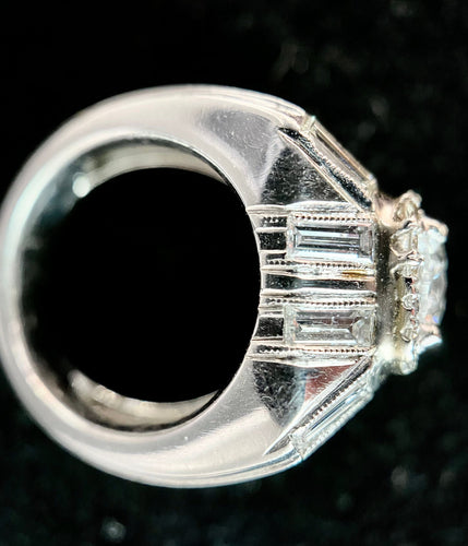 Bague 45.5 Bague en platine sertie d'un diamant de 0,83 carat (VVS-E/F) 58 Facettes