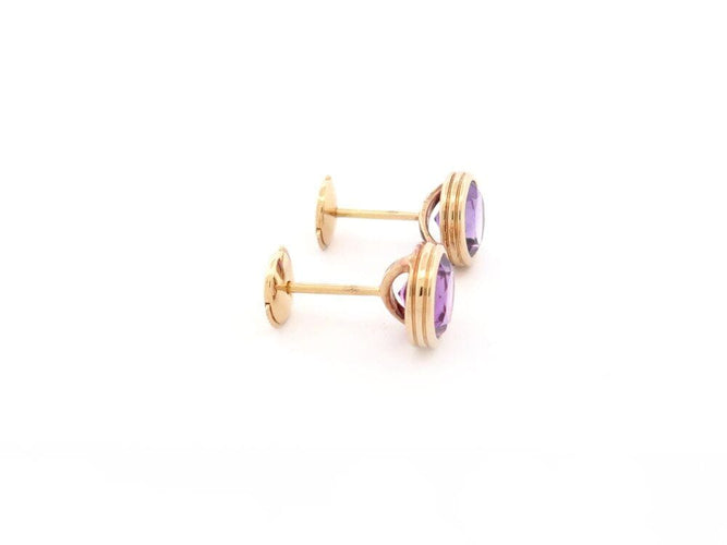 Boucles d'oreilles boucles d'oreilles POIRAY puces lolita amethyste or 18k  s 58 Facettes 270685