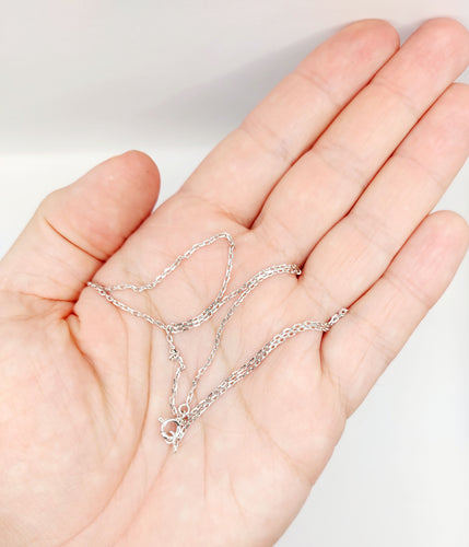 Chaîne vintage or blanc maille forçat 58 Facettes A06230