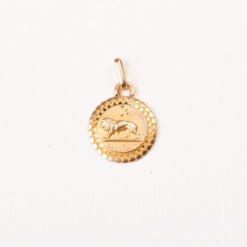 Pendentif Médaille zodiaque vintage signe du lion en or jaune 58 Facettes 276