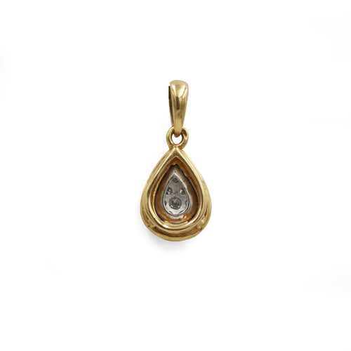 Pæreanheng - To-farget gull og diamanter 