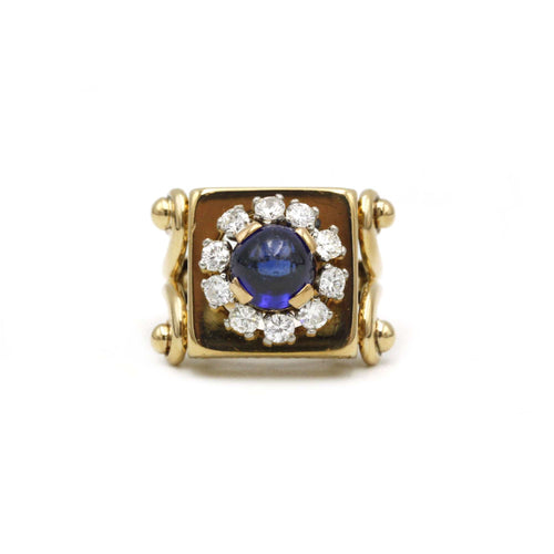 Bague 49 Bague or, saphir et diamants 58 Facettes 240150R