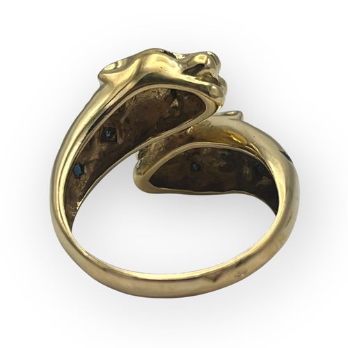 Bague 56 Bague panthère Toi & Moi or jaune et saphirs 58 Facettes 149056468