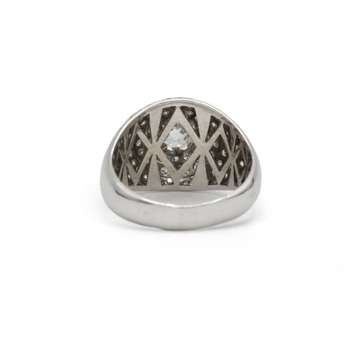 Bague 62 Bague Bombée - Platine & Diamants 58 Facettes 220488R