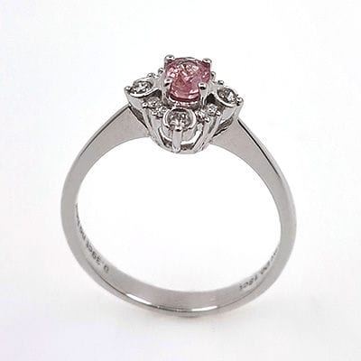 Bague 54 Bague en or blanc avec saphir Padparadscha et diamant 58 Facettes 69044833