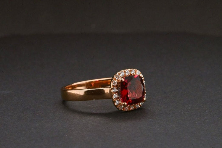 Bague 54 Bague Rhodolite Et Diamant Rose 58 Facettes