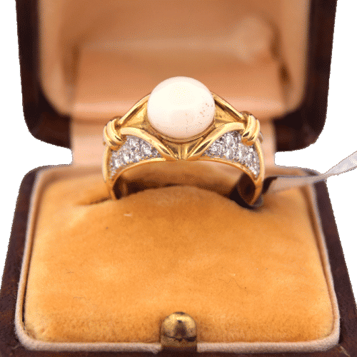 Anello oro giallo con corallo 58 Facettes