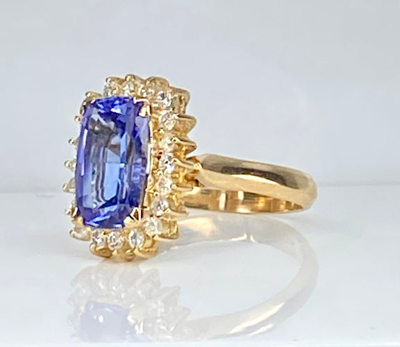 Bague 53 Bague tanzanite 3,50 carats diamants 58 Facettes AB527