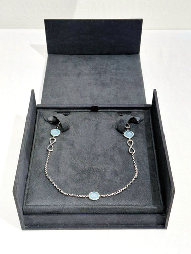 Collier David Yurman - Sautoir en argent et calcédoines 58 Facettes