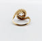 Swirl ring antique in 18k gold and platinum, old cut diamond 1.20 carats 