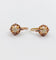 Boucles d'oreilles Dormeuses or rose, diamants jaunes taille ancienne (circa 1900) 58 Facettes A06239