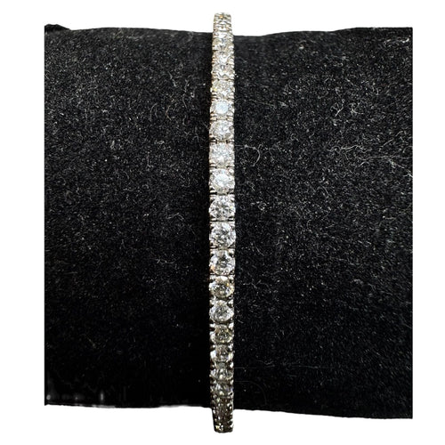 Bracelet Bracelet Tennis Diamants 3.4ct – Or blanc 18K – 8.8g 58 Facettes
