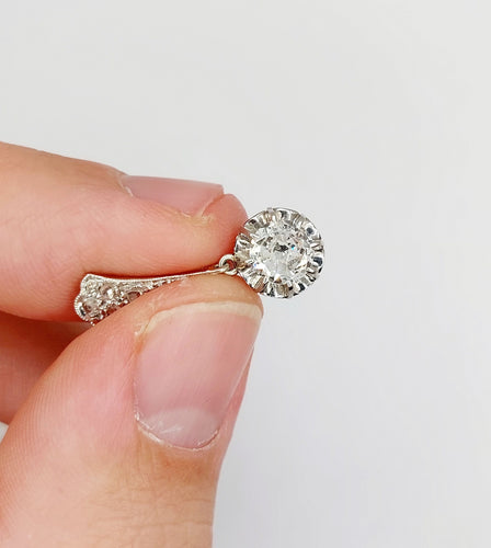 Pendentif Pendentif art deco or blanc 18k diamant 0,80 carats (circa 1920) 58 Facettes A06128