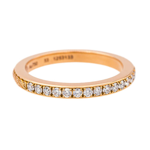 Bague 53 Fred Bague Demi-alliance Force 10 duo Or rose Diamant 58 Facettes 4167001RV