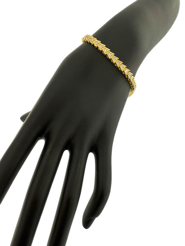 Bracelet Bracelet tennis en or jaune certifié HRD avec diamants naturel 58 Facettes