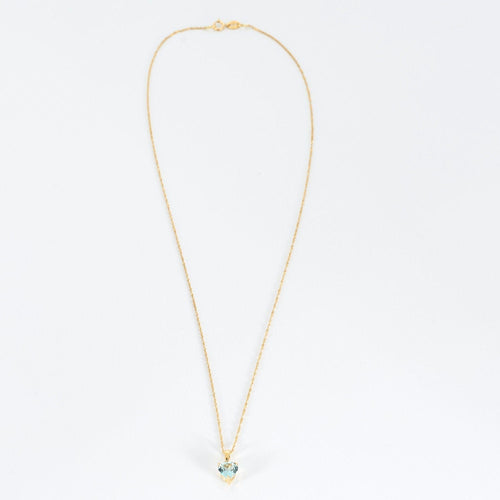 Collier Chaine et pendentif, or jaune et aigue-marine 58 Facettes GU158