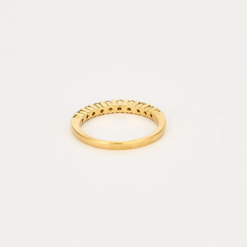 Bague 54 Demi alliance diamants or jaune 58 Facettes