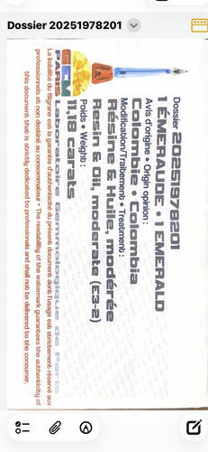 Collier Chaîne Or Gris et Pendentif émeraude de Colombie 11,18 Carats 58 Facettes