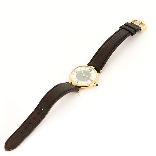 Montre CARTIER - Montre Modèle Vendôme Must en argent plaqué or cadran "deux tons" gris et blanc 58 Facettes