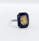 Bague 53.5 Bague Art Déco or blanc, saphir jaune naturel, saphirs calibrés synthétiques et diamants taille roses (circa 1930) 58 Facettes A05730