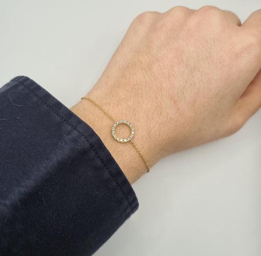 Bracelet Bracelet or jaune serti de diamants naturels 58 Facettes