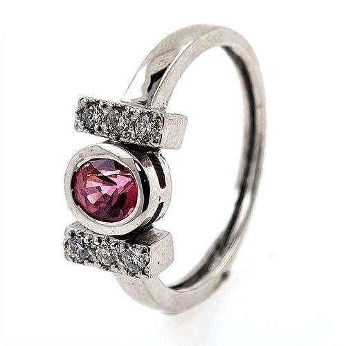 Bague Bague en or avec saphir Padparadscha No Heat du Sri Lanka et diamants 58 Facettes AO-0007