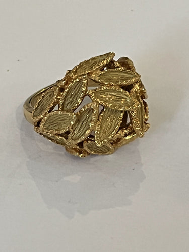 Bague 47 Bague Feuillage Michèle Morgan or jaune 58 Facettes LOT 6032